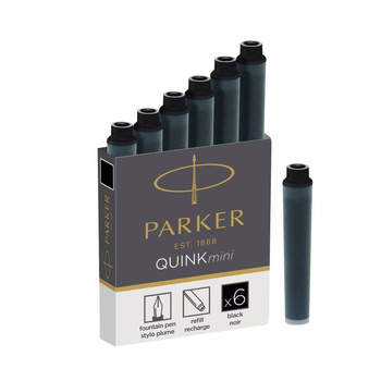 Parker Naboje Krótkie Czarne 6 Szt.
