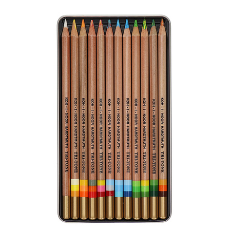 Koh-i-noor Kredki Natur 3442 Tri-Tone Trójkolorowe 11+1 Kolorów