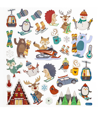 Dp Craft Naklejki Sporty Zimowe op. 32szt.