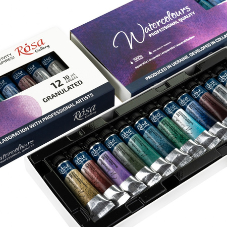 Rosa Gallery Farby Akwarelowe w Tubach Granulation 12 Kol. 10 ml