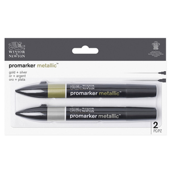 Winsor & Newton Promarker Metallic Zestaw Gold + Silver