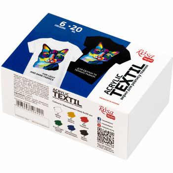 Rosa Talent Farby Do Tkanin 6 Kol. X 20 Ml