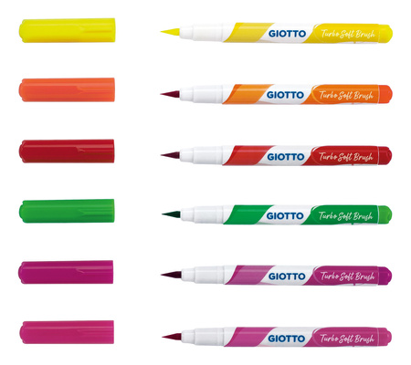 Giotto Pisaki Soft Fluo Brush Pen 6 Kol.