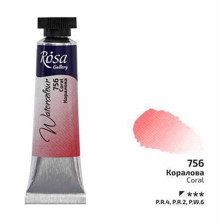 Rosa Gallery Farba  Akwarelowa  Coral 756 10 Ml Tuba