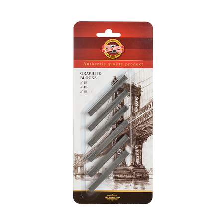 Koh-I-Noor Grafit W Sztyfcie 4390/2B, 4B, 6B 7x7 Mm Op. 6 Szt. Na Blistrze