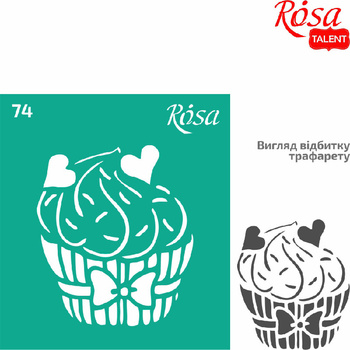 Rosa Talent Szablon Samoprzylepny Wielokrotnego Użytku, Nr 74, 9x10 Cm - Muffinka Ii