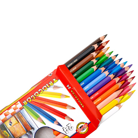 Koh-I-Noor Kredki Triocolor 3154 24 Kol. Trójkątne Grube