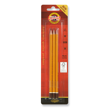 Koh-I-noor Ołówek Grafitowy 1580/3 Triograph 3 Szt. Na Blistrze H, HB, B