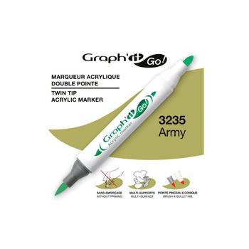 Graph'it Go! Marker Akrylowy Dwustronny Army 3235