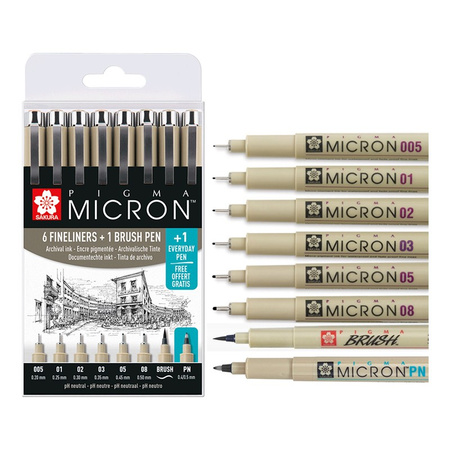 Zestaw Pigma Micron Set 7+1 Poxsdk8s