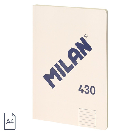 Milan Notes Klejony A4 48k. Linia Beżowy