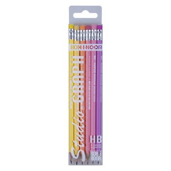 Koh-i-noor Ołówki Studio Graph Mat Hb Kpl. 6 Szt. Mix Kolorów
