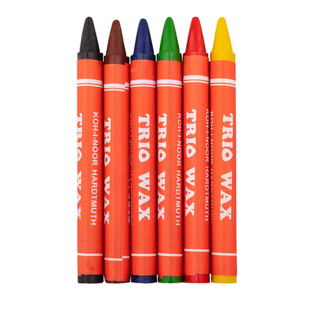 Koh-i-noor Kredki Trio Wax 8271/1 6 Kol. 8,2 Mm