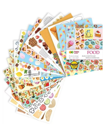 Happy Color Blok z Motywami Food A4 80g 16ark.