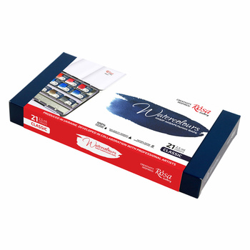 Rosa Gallery Farby Akwarelowe W Kostkach Classic W Metalowej Kasetce 21 Kolorów