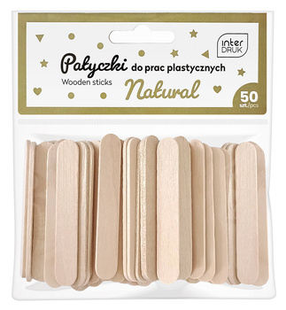 INTERDRUK PATYCZKI DREWNIANE NATURALNE 65X10 50SZT.