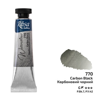 Rosa Gallery Farba  Akwarelowa  Carbon Black 770 10 Ml Tuba