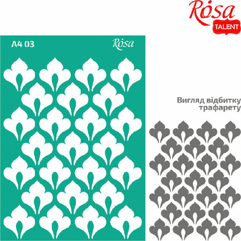 Rosa Talent Szablon Samoprzylepny Wielokrotnego Użytku, Nr 03, A4 (21x29.7 Cm) - Ornament