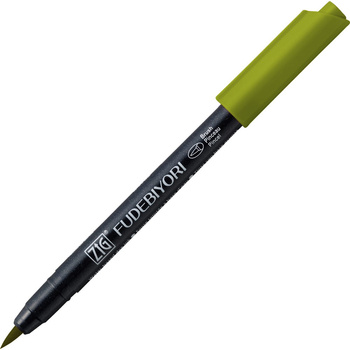 Kuretake Pisak Fudebiyori Olive Green Zig