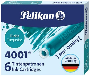 Pelikan Naboje Krótkie 6 Szt. Turkusowe