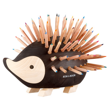 Koh-I-Noor Drewniany Jeż Na Kredki Duży Brązowy + 84 Kredki
