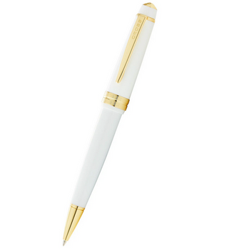 Cross Bailey Długopis Biały Błyszczący + Złocenia
