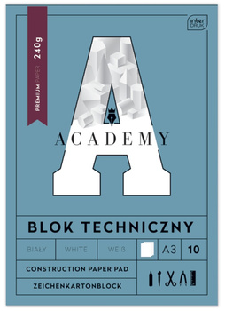 Interdruk Blok Techniczny Biały A3 10ark. 240g Academy