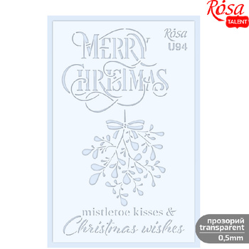 Rosa Talent Plastikowy Szablon Wielokrotnego Użytku, Nr U94, 13x20 Cm - Xmas, Jemioła