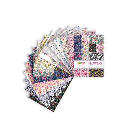 Happy Color Blok z Motywami Flowers A4 15 ark. 80g