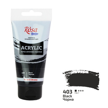 Rosa Studio Farba Akrylowa Black 403 75 Ml