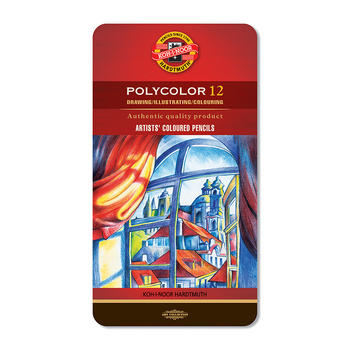 Koh-i-noor Kredki Polycolor 3822 12 Kol. Op. Metalowe