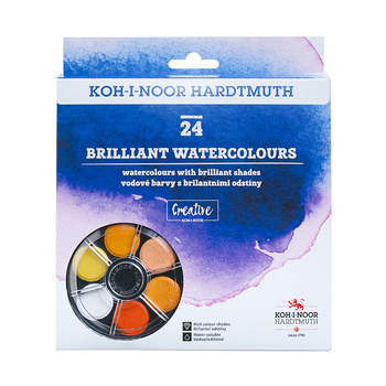 Koh-i-noor Farby Akwarelowe Brilliant 174507/2 24 Kol. Okrągłe Opakowanie