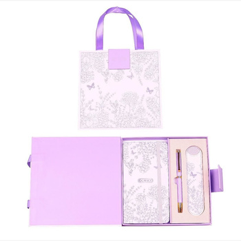 Cresco Zestaw Długopis+Notes+Etui Premium Fiolet