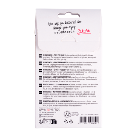 Sakura Zestaw Pigma Micron Black 6szt Poxsdkb6