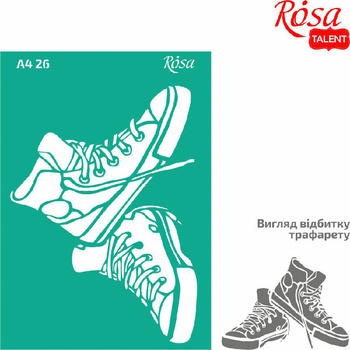 Rosa Talent Szablon Samoprzylepny Wielokrotnego Użytku, Nr 26, A4 (21x29.7 Cm) - Trampki
