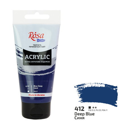 Rosa Studio Farba Akrylowa Blue 412 75 Ml