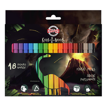 Koh-i-noor Flamastry Dino 7710/2ah 18 Kolorów W Kartoniku