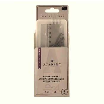 Interdruk Zestaw Geometryczny W Etui Z Linijką 15 Cm Academy