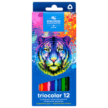 Koh-i-noor Kredki Triocolor 3132 12 Kolorów 7 Mm Tygrys - Seria Niebieska