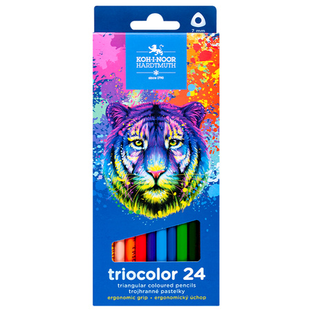 Koh-i-noor Kredki Triocolor 3134 24 Kolory 7 Mm Tygrys - Seria Niebieska