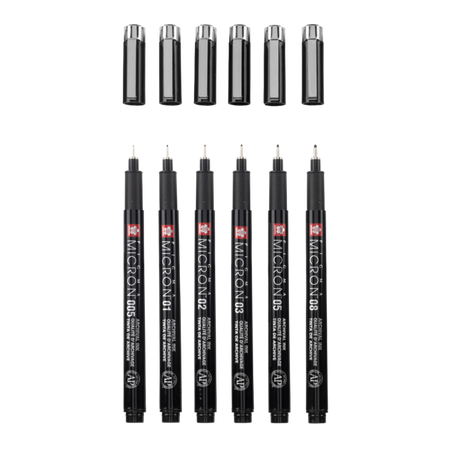 Sakura Zestaw Pigma Micron Black 6szt Poxsdkb6