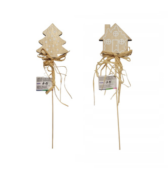 Arpex Drewniana Dekoracja Świąteczna Na Patyku Mix
