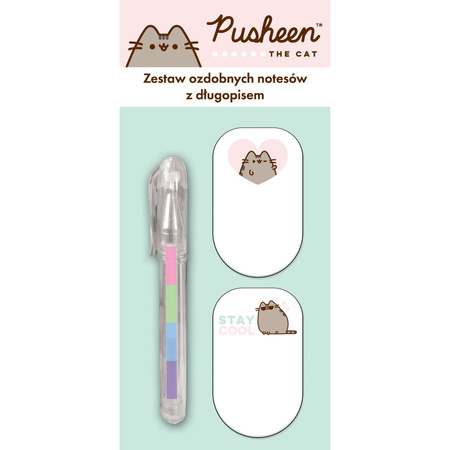 PUSHEEN ZESTAW OZDOBNYCH NOTESÓW SAMOPRZYLEPNYCH 2 SZT. Z DŁUGOPISEM