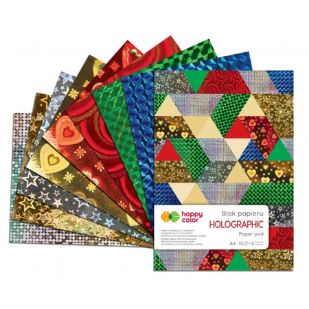 Happy Color Blok Holograficzny A4 10 ark. 70g