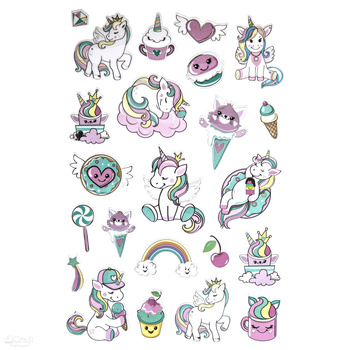 Dp Craft Metaliczne Naklejki 3d Jednorożce 23 Szt.