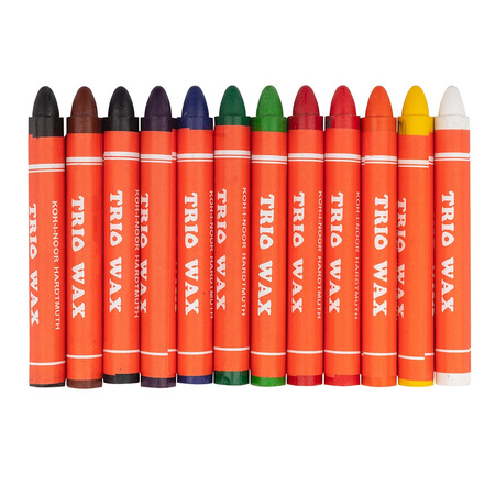 Koh-i-noor Kredki Trio Wax Jumbo 8272/2 12 Kol. 10 Mm