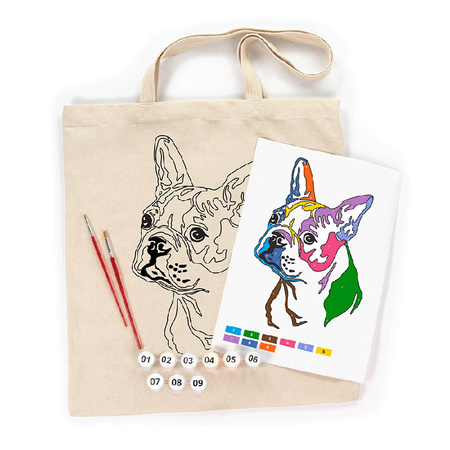 Rosa Talent Zestaw - Torba Do Malowania Bright Pug, Bawełna 220 G. 38x42 Cm