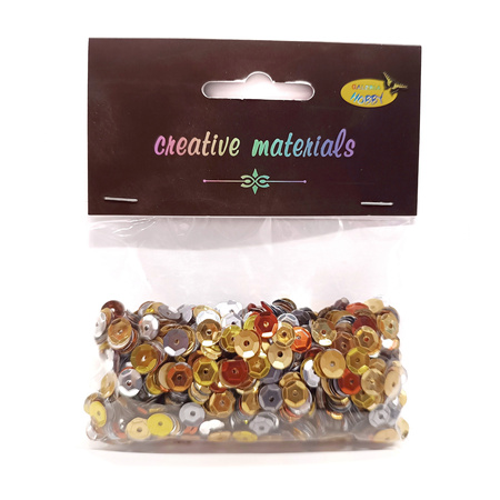 Galeria Hobby Cekiny Metaliczne - Złote Srebrne Miedziane 6 Mm 20 G