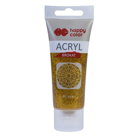 Happy Color Farba Akrylowa Brokatowa Złota 60 Ml