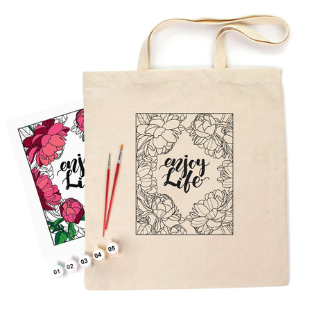 Rosa Talent Zestaw - Torba Do Malowania Peonies, Bawełna 220 G. 38x42 Cm